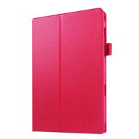 Iusun For Samsung Galaxy Tab E T560/T561 9.6inch Tablet Thinnest and Lightest Leather Cover Case +Tocuh Pen (Hot Pink)