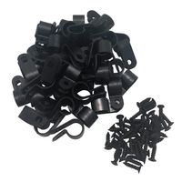 Cable Clamp R-Type Cable Clip Wire Clamp 1/2" Nylon Screw Mounting Cord Fastener Clips with Screws for Wire Management - 50 Pcs Cable Clamps + 50 Pcs Screws