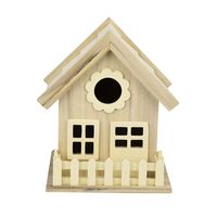 XGao DIY Nest Dox Wooden Bird House With Balcony, Paintable Birdhouse Creative Wall Mounted Outdoor Nest Indoor House Bird Box Wood Boxes Art Craft Wood Toys For Kid Children Educational Fun Gifts (A)