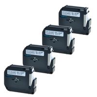NineLeaf Tape Cassette Replacement M131 M-K131 MK131 M-131 Label Tape for Brother P-Touch PT-90 PT-70BM PT-70 PT-M95 PT-65 PT- 85 Label Maker (1/2" x 26.2', 12mm x 8m, Black on Clear) 4 Pack