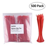 Nylon Zip Ties (Pack of 500pcs) 8 Inch with Self Locking Cable Ties (Red)