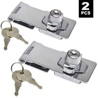 2Pcs Keyed Hasp Locks 4" x 1-19/32" Catch Latch Safety Lock Door Lock with Key