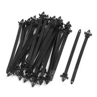 uxcell 30pcs Black Nylon Winged End Push Mount Electrical Cable Ties 15 x 0.8cm