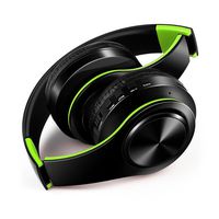 GBSELL Adstjuable Over Ear Hi-Fi Stereo Bluetooth Wireless Sport Headphones Headset with Mic Support SD/TF Card (Green)