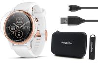 Garmin Fenix 5S Plus+ Sapphire (Rose Gold) GPS Watch Bundle | +Screen Protectors, PlayBetter Portable Charger & Protective Case | TOPO Maps, Garmin Pay, Spotify + Music