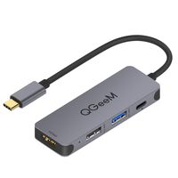 USB C HUB Adapter,QGeeM 4 in 1 USB C to HDMI Adapter with 4K USB-C to USB 3.0,Type C to USB 2.0, 100W PD Charger Compatible with MacBook Pro 2019/2018 IPad Pro,Chromebook,XPS,USB C to USB