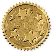 Embossed Completion Gold Certificate Seals, 102 Pack