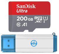 SanDisk 200GB SDXC Micro Ultra Memory Card Bundle Works with Samsung Galaxy S10, S10+, S10e Phone Class 10 (SDSQUAR-200G-GN6MN) Plus (1) Everything But Stromboli (TM) 3.0 Card Reader