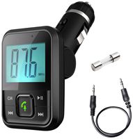 Pyle FM Transmitter - 2.1 Bluetooth Radio Adapter and Car Charger Device for Wireless Audio Streaming, Hands Free Calling, MP3, USB, Micro SD and AUX Media File Support with Digital LCD Display(PBT95)