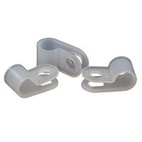 Yongcun Cable Clamp Cable Clips Cable Management White Nylon R Type Screw Size M5 Cable OD 6.4mm Pack of 100PCS CCR5064