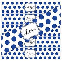 24 Large Dots Waterproof Water Bottle Stickers | Celebrate, Love, Forever | 8 of Each Phrase (Royal Blue)