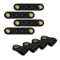 TETDED Genuine Leather Cable Organzier, USB Cable Holder, Earphone Holder, Cable Manager, Cable Holder, Cable Straps, Earbud Cord Keeper001 [8 Short Holder Package] (Nappa Black)