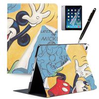 LJX iPad Mini 4 Cases, Mickey Minnie PU Leather Protective Cartoon Animal Cute Design Stand Smart Auto Sleep/Wake Lightweight Cover for iPad Mini 4#S