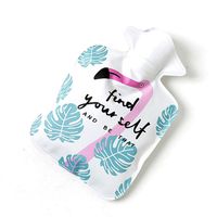 Aoile Cartoon Portable Hot Water Bag Hand Warm Water Bottle Mini PVC Water Injection Warm Bottle, Flamingo on White Background Medium