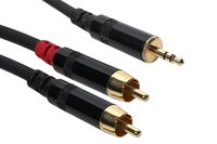 Elite Core SuperFlex Gold SFP-Y15R3.5MM Two RCA to 3.5mm Stereo Y Patch Cable, 15-Feet
