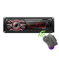 LSLYA 7 Color Backlight Universal Car Radio Stereo Receiver Single Din Bluetooth MMC/USB/SD/AUX/FM Player Hands-Free Calls 4 Channels Output Steering Wheel Remote Control Phone Charge