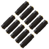 Seismic Audio - SAPT124-10Pack - 10 Pack of 1/8" Female to 1/8" Female Adapter (Black & Gold)