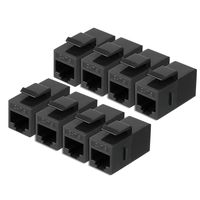 uxcell 8 Pack Cat6 RJ45 Keystone Jacks In-Line Coupler Black