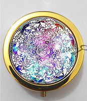 BlackKey Boho Drawing 3-Compartment Decorative Pocket Gift Box Case Organizer for Pill, Color 2 -1059