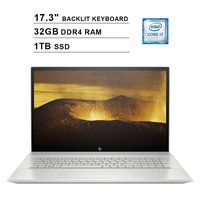 2019 HP Envy 17.3 Inch Touchscreen FHD 1080P Laptop (8th Gen Inter 4-Core i7-8565U up to 4.6 GHz, 32GB DDR4 RAM, 1TB SSD, NVIDIA GeForce MX250 2GB, Backlit KB, WiFi, Bluetooth, HDMI, Windows 10)