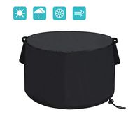 TheElves 40 inch Round Patio Fire Pit Table Cover, Heavy Duty 420D Polyester Waterproof Windproof Anti-UV Fire Bowl Cover for Outdoor Furniture