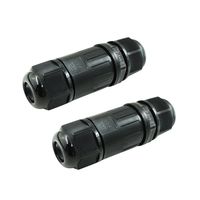 COOLWEST Black Plastic Connector Gland IP68 Waterproof,Cable Range 4-7MM, Shielded, Field Installable 2 Pack