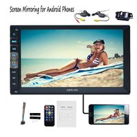 EinCar Double Din Bluetooth 7 inch Multi Touch Screen Car Stereo MP5 1080P Video Audio fm radio tf usb aux Wireless Rear View Camera Wireless Remote Control Mirror Link for Most Android phones