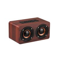 Anynow Portable 10W Bluetooth HiFi Sound Wooden Speaker Support TF Card AUX Handsfree Wireless Stereo Speaker for Home & Outdoor (Red-s)