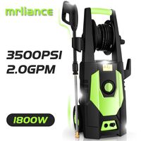 mrliance 3500PSI Electric Pressure Washer 2.0GPM Power Washer 1800W High Pressure Washer Cleaner Machine with Spray Gun, Hose Reel, Brush, and 4 Adjustable Nozzle (Green)