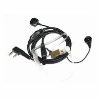 Caroo Covert Acoustic Tube Earpiece Headset Mic With Finger PTT for Kenwood PUXING Baofeng UV-5R UV-5RA 888S H777 RT7 Walkie Talkies