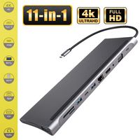 XVZ USB C Hub Adapter,11-in-1 Type C Adapter with USB 3.0 Ethernet VGA 4K HDMI Port,SD/TF Card Reader,PD Charging Port and 3.5mm Audio Jack Compatible with MacBook,ChromeBook and More Laptop