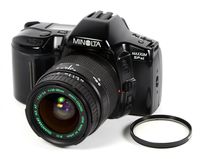 MINOLTA Maxxum SPxi SLR 35mm with Quantaray 28-80mm MX AF f/3.5-5.6 Lens and Data Back