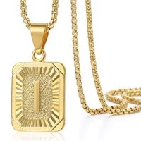 Trendsmax Initial Letter Pendant Necklace Mens Womens Capital Letter Yellow Gold Plated I Stainless Steel Box Chain 22inch