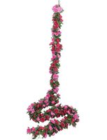 Miracliy 5 Pack 41 FT Fake Rose Vine Flowers Plants Artificial Flower Hanging Rose Ivy Home Hotel Office Wedding Party Garden Craft Art Décor (Red & Fuchsia)