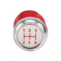Qiilu Universal 5 Speed Manual Car Gear Shifter Stick Shift Knob Lever Aluminum Spring [Red]