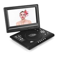 fosa 9.8 inch Portable DVD Player with Swivel Screen, Game TV Player FM Radio Receiver Build in Rechargeable lithium battery with US Plug. Support SD/MS/MMC card reading(Black)