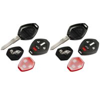 Key Fob Keyless Entry Uncut Remote Shell Case & Pad fits Mitsubishi 2007-2012 Eclipse / 2007-2012 Galant / 2007-2015 Lancer, Set of 2