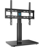 FITUEYES Universal TV Stand Base Swivel Tabletop TV Stand Base with Mount for 32 to 60 inch Flat Screen TV 2 Level Height Adjustable Holds up to 110lbs Screens VESA 400x400mm TT104501GB
