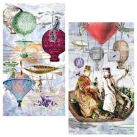 World Buyers Decorative Matches, Steampunk hot air Balloons, Set of 2 Matchboxes