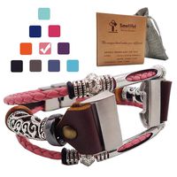 Smatiful Charge 3 Cute Bands with Box Sets for Youth Ladies, Adjustable Accessory Band Ring with Metal Connector for Fitbit Charge 3 Heart Rate Monitor, Rose Gray Pink