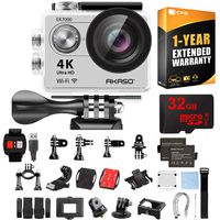 AKASO Ultra HD Waterproof Sports Action Camera (EK7000) with Sports Camera Starter Kit Bundle with 32GB MicroSD High-Speed Memory Card and 1 Year Extended Warranty