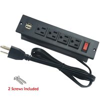 Recessed Power Strip Socket with Switch 4 Power Outlets 2 USB Hubs with 2 Screws (4AC&2USB)