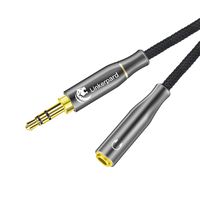 Amazon Brand:Linkerpard 3.5mm Male to Female Stereo Audio Extension Adapter Cable, 4.9 Feet, 1.5 Meters, 3 Pole
