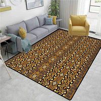 YucouHome Zambia Solid Door Mat Welcome, Wild Tropical Animal Camouflage Skin Pattern Bohemian Folk Design, Durable Carpet Area Rug - Living Dinning Room Bedroom Rugs and Carpets(2.5'x 9')