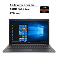 2019 Newest HP Pavilion 15.6 Inch HD Laptop (AMD Ryzen 3 2200U up to 3.4GHz, 16GB DDR4 RAM, 2TB HDD, AMD Radeon Vega 3, WiFi, Bluetooth, HDMI, Windows 10 Home, Silver) (Renewed)
