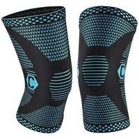 CAMBIVO 2 Pack Knee Brace, Knee Compression Sleeve Support for Men and Women, Running, Hiking, Arthritis, ACL, Meniscus Tear, Sports, Home Gym (Aqua,Small)