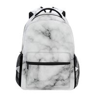 Wamika Marble Backpacks Black and White Griotte Stone Laptop Book Bag Casual Extra Waterproof Durable Backpack Lightweight Travel Sports Day Pack for Men Women