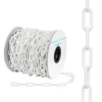 Houseables Plastic Chain, Safety Barrier, 124 Foot, 2" Links, Light Weight, UV Protected, Accessory for Crowd Control, Queue Line, Decoration, Chains Link Fence (White)