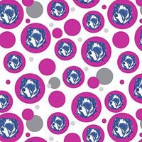 Premium Gift Wrap Wrapping Paper Roll Pattern - English Bulldog Tough Spiked Collar Blue Dog - Pink