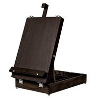 KINGART 702 (Espresso) Wooden Art Box Tabletop Easel, Espresso Finish, One Size